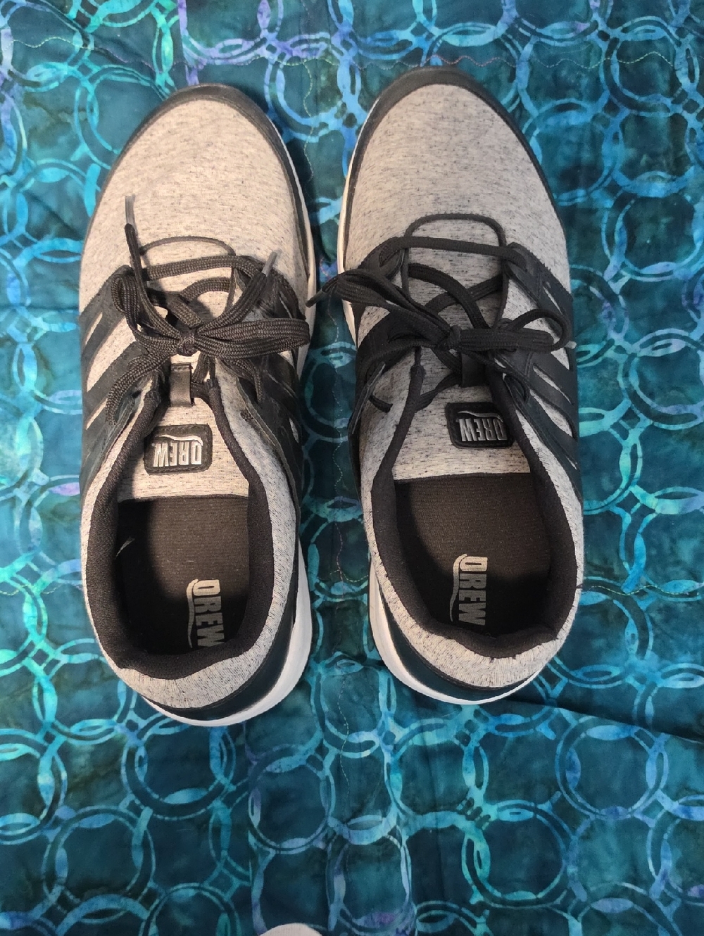 DREW Grey and Black Knit Lace-Up Sneakers Size 11.5 E
